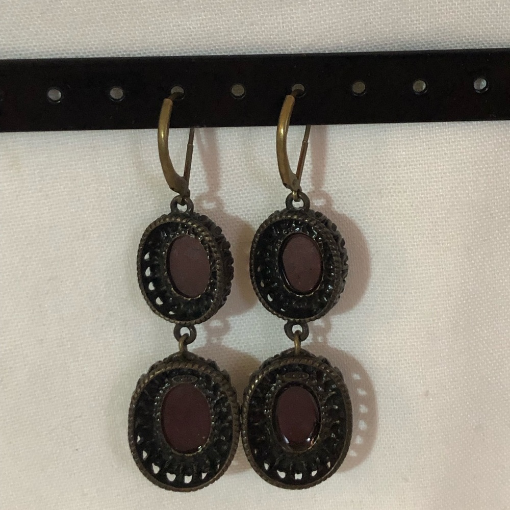 Avon pendant and earring set, faux dark stone - Picture 5 of 12